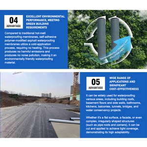 Hiện đại SBS tự dính sửa đổi bitum nhựa đường lợp chống thấm Màng cuộn sinh thái thân thiện không thấm nước thoáng khí - Product Image 4