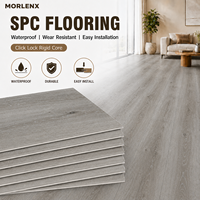Lantai Vinyl Plank SPC MORLENX Abu-abu Muda Motif Kayu Inti Keras untuk Proyek Interior Kantor dan Hotel