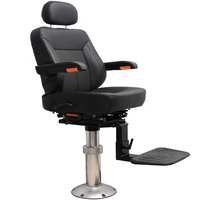Chaise marine orbitale hydraulique réglable CX Helmsman en cuir avec cadre en aluminium certifié ABS rouge/noir pour bateau, marine, navire