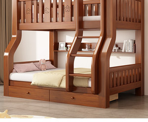 Lit superposé moderne en bois de pin massif, lit mère-enfant haut-bas, <span class=keywords><strong>couchette</strong></span> supérieure/inférieure, armoire à deux étages, lits pour enfants - Product Image 4