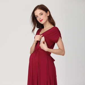 Maternidad Maxi vestido cremallera lactancia mujeres vestidos largos mujeres embarazadas vestidos <span class=keywords><strong>de</strong></span> <span class=keywords><strong>fiesta</strong></span> <span class=keywords><strong>ropa</strong></span> <span class=keywords><strong>de</strong></span> lactancia tela elástica suave - Product Image 6