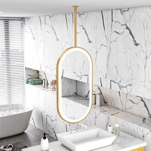 <span class=keywords><strong>Specchio</strong></span> da <span class=keywords><strong>Bagno</strong></span> Ovale a Sospensione Bifacciale con Luce LED Intelligente, <span class=keywords><strong>Cornice</strong></span> in Lega di Alluminio, Design Moderno, Montaggio a Soffitto - Product Image 2