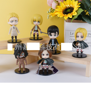 6 pièces/ensemble 10CM Shingeki No Kyojin Eren Hanji Ani Ackerman recueillir épée la dernière <span class=keywords><strong>saison</strong></span> Anime Figure Rivaille Ackerman <span class=keywords><strong>guerre</strong></span> - Product Image 5