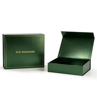 Scatola Regalo Pieghevole Verde Scuro Personalizzata con Texture in Rilievo per Confezioni Cosmetiche