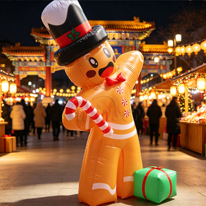 WINSUN Inflatable <b>Gingerbread</b> Man Christmas <b>Decoration</b> PVC CE Certified Custom Logo for Outdoor Yard Holiday Display LED - Product Image 2