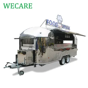 Wecare Airstream dapur BBQ makanan cepat Trailer sepenuhnya dilengkapi standar AS Remorque MAKANAN TRUK dengan dapur penuh untuk dijual