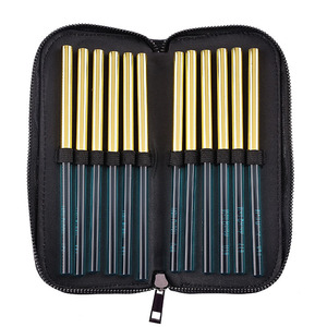 Pinceau à ongles en gel transparent bleu avec manche en acrylique, motifs floraux et à carreaux, pour détails de peinture, lignes, ombrage en éventail, ovale, plat et rond - Product Image 6
