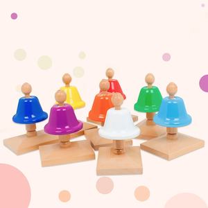 Instrumento de percusión Orff, campanas arcoíris de 8 tonos con soporte de madera de haya para enseñanza musical y entrenamiento de ritmo - Product Image 3