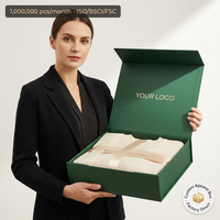Boîte cadeau magnétique de luxe avec logo personnalisé pour l'emballage de vêtements, boîte en carton rigide pliable pour vêtements, t-shirts, emballage de vêtements
