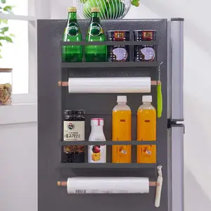 金属储物架悬挂磁性冰箱架厨房冰箱收纳器