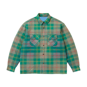 Custom <strong>Men</strong> Workwear <strong>Shirt</strong> Jacket Quilted Lined Flannel Plaid Single Breasted Double Chest Pockets <strong>Warm</strong> Loose Fit Casual Outdoor - Product Image 3