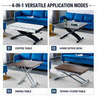 Mécanisme de table basse en fer robuste à levage pneumatique et pivotant à 360°, avec vérin à gaz hydraulique, pour table transformable de cuisine et salle de bain