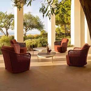 Chaise de jardin en rotin d'extérieur, structure en alliage d'aluminium, rembourrage en mousse, durable, pour villa, balcon, jardin - Product Image 2