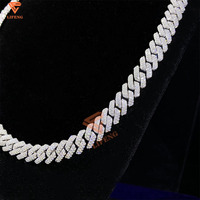 Chaîne à maillons cubains de 10 mm à 2 rangs, épaisse et solide, en argent sterling 925, bijoux hip-hop pour hommes, collier cubain en moissanite VVS glacé