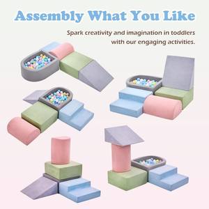 Ensemble de canapé de jeu en mousse souple pour <span class=keywords><strong>la</strong></span> maison, avec blocs de jeu en éponge pour grimper et ramper, et piscine à balles pour tout-petits - Product Image 3