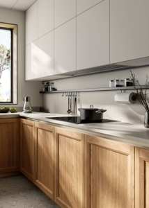 高級カスタムモジュール式キッチンキャビネット ステンレス製 環境に優しい ISO認証 ハードウェア保証 アメリカンスタイルアパートメント - Product Image 3