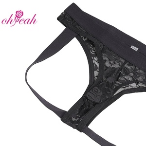 Intimo Sexy Trasparente da <span class=keywords><strong>Uomo</strong></span>, Slip in <span class=keywords><strong>Pizzo</strong></span> Nero con Fascia Elastica, Traspirante, <span class=keywords><strong>Perizoma</strong></span> Maschile - Product Image 6
