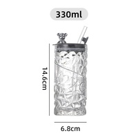 Grande Promotion Verre Isotherme à Grande Capacité Ours Diamant 330mL, Tasse de Bureau Moderne au Design Élégant pour Événements et Cadeaux
