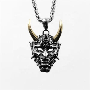 Triangle Ghost Pendant Men's Necklace Character Hipster Nightclub Hip Hop Accessories Necklace <b>Titanium</b> Steel Necklaces Hiphop - Product Image 2
