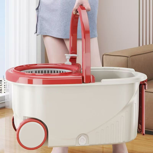 Mopa Giratoria 360° con Sistema de Cuerda, Cabezales de Microfibra de Doble Accionamiento y Alta Deshidratación para Limpieza de <span class=keywords><strong>Pisos</strong></span>, Tornado Mágico - Product Image 4