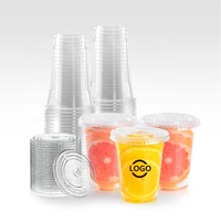 Gobelet en plastique transparent pour café glacé, jus, milkshake, smoothie, 16 oz, avec couvercle