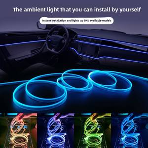 ไฟสร้างบรรยากาศใยแก้วนำแสงสีสันสดใสแบบติดตั้งในรถควบคุมด้วยแอปควบคุมเสียงจังหวะดนตรีไฟตกแต่ง - Product Image 6