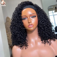 Perruque Bandeau Cheveux Humains Double Drawn Kinky Curly, Cheveux Vietnamiens Bruts SDD, Densité Maximale, Sans Lacet, pour Femmes Noires