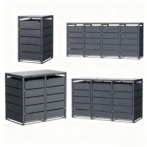 Out <strong>Door</strong> Usage 240L Trash <strong>Bin</strong> Storage Cabinet Galvanized Steel Customized Metal Garbage <strong>Bin</strong> Shed - Product Image 3