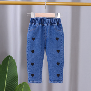 2025 Mới Hàn Quốc Cotton Jeans Quần Cho Cô Gái Mùa Xuân Và Mùa Thu Phong Cách Phương Tây Ngọt Ngào Lỏng Lẻo Thiết Kế - Product Image 4