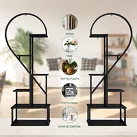 Maison Patio Pelouse Jardin Creative Half Heart Shape Plant Stands 6 Tier Metal Plant Stand