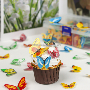 Papillons en papier gaufrette personnalisés prix de gros ingrédient de cuisson décoration comestible arrose bonbons pour la décoration de gâteau - Product Image 4
