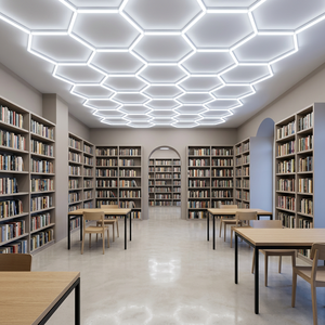Luce <span class=keywords><strong>Esagonale</strong></span> Super Luminosa 6500K 120lm/W in Alluminio, Montaggio a Soffitto per Librerie, Luci LED Esagonali per Interni - Product Image 1