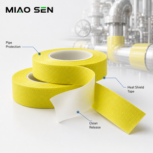 Ruban <span class=keywords><strong>de</strong></span> <span class=keywords><strong>masquage</strong></span> thermique industriel en tissu <span class=keywords><strong>de</strong></span> fibre <span class=keywords><strong>de</strong></span> verre, idéal pour le processus <span class=keywords><strong>de</strong></span> pulvérisation au plasma et la protection <span class=keywords><strong>de</strong></span> la peinture par pulvérisation - Product Image 2