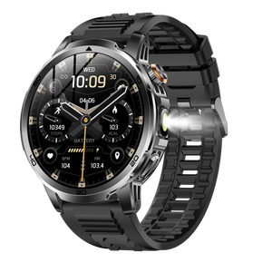 AK95 Outdoor Flashlight 1000mah Smart <b>Watch</b> Big Screen 1.85" HD Large Screen 100+ Sports IP68 BT Call <b>Compass</b> SOS Smartwatch - Product Image 4