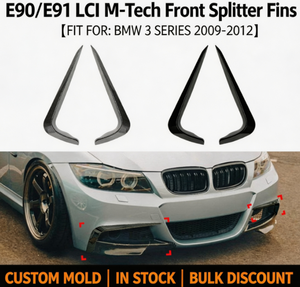 ชุดแต่งสปอยเลอร์กันชนหน้าสำหรับ BMW ซีรีส์ 3 E90 ปี 2013-2019 และ ปี 2009-2012 ชุดแต่งวินด์ไนฟ์ปรับมุม คานาร์ดหน้า - Product Image 3