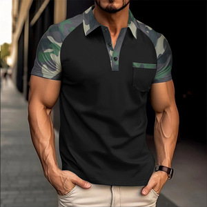 Nueva Llegada: Camiseta Polo de Camuflaje para Hombre - Manga Corta, Corte Ajustado Informal, con Múltiples Colores - Product Image 3