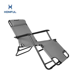 HOMFUL 야외 접이식 라운지 의자 무중력 안락 의자 조정 가능한 접이식 캠핑 정원 비치 의자