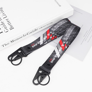 Custom Logo Sublimation Printed Lanyard Carabiner Keychain Holder Promotional Short Keychain Eagle