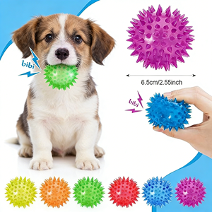 TPR İnteraktif Köpek Oyuncak Topu Üç Renkli Işıklı Flaş Evcil Hayvan Topu Eğitim Atma Elastik Dayanıklı Çok Satan - Product Image 1