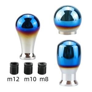 Xe đua màu xanh bị cháy cần số cần số Nhôm Xe cần số núm xoay nắp mới Cá nhân hóa sửa đổi đầu bánh - Product Image 1