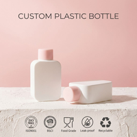 Bouteilles carrées vides en HDPE de 400 ml avec pompe à pression pour crème et lotion pour le visage, avec estampage doré et impression sérigraphique