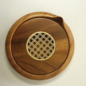 Black Walnut <b>Tea</b> <b>Tray</b> Round Detachable Design Single Person Teapot Holder Office Chinese Style Storage <b>Tray</b> - Product Image 4