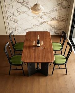 Nuevo Juego de Mesa de Comedor de Madera Maciza Estilo Francés Vintage con 4 Sillas Tapizadas en Verde para el Hogar, Cocina, Comedor - Product Image 5
