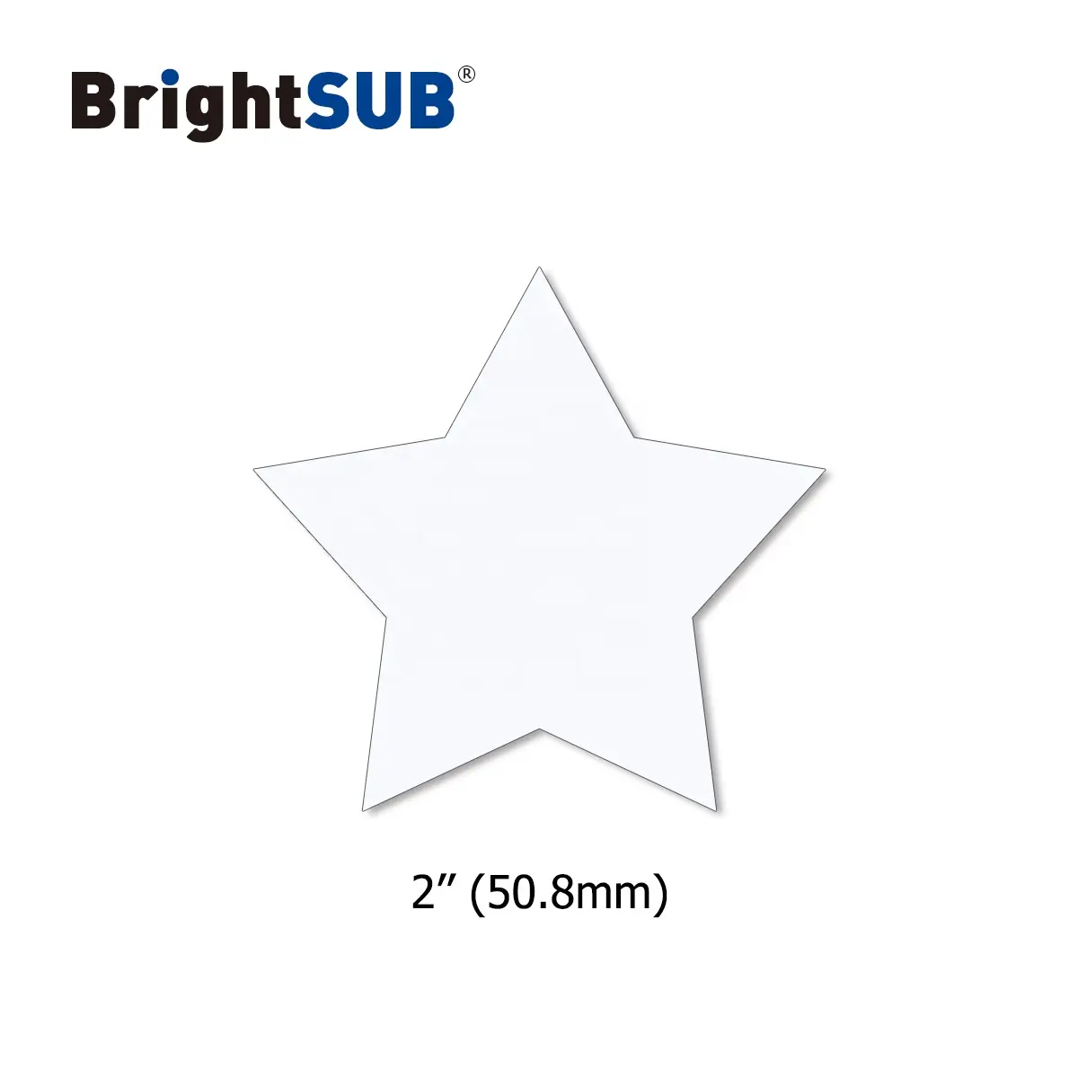 50.8mm Star shape gloss white Sublimation Aluminum picture printing star metal blanks die cut white coated star shape blanks