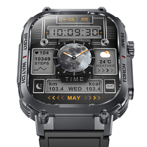 <span class=keywords><strong>Smartwatch</strong></span> da <span class=keywords><strong>Uomo</strong></span> 2025 S320B con Funzione di Illuminazione LED, Bussola, Display TFT da 2,02 Pollici, Fitness Band per Sport all'Aperto, Controllo Musica - Product Image 5