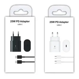 Kabel portabel PD 25w 45w Usb c, kabel Tipe c, blok Plug pengisian cepat, Set adaptor pengisi daya dinding ponsel untuk Samsung, grosir