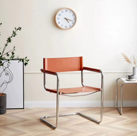 Chaise de réunion de bureau en cuir moderne meubles de fauteuil en métal d'acier inoxydable