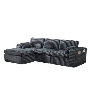 Sofá Seccional Modular Moderno sin Patas con Forma Cuadrada, Tapizado en Tela, Relleno de Espuma y Compresión sin Patas - Product Image 1