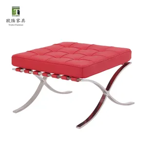 Modern simple Barcelona Stool stacking ottoman Shoe cabinet stools Red cushion square ottomans