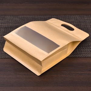 Sacs en plastique transparents personnalisés à fenêtre transparente épaissie et durable, sacs à fond plat transparents, sacs à café avec fermeture éclair - Product Image 1